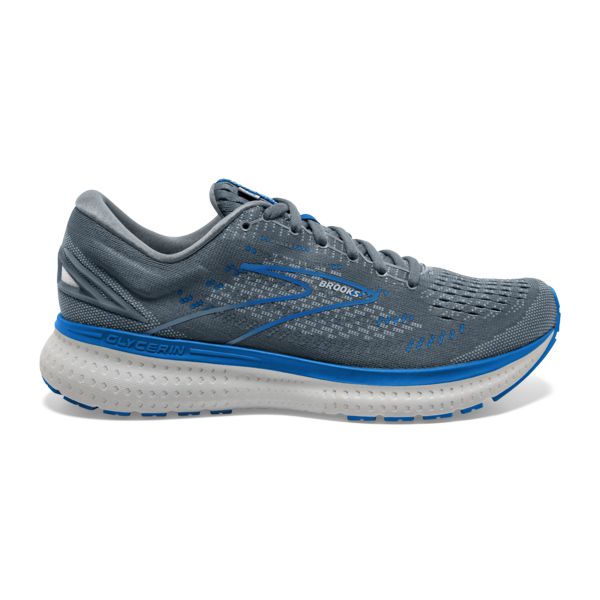 Brooks Glycerin 19 Men\'s Road Running Shoes Grey Blue White | ZA-XMY275684