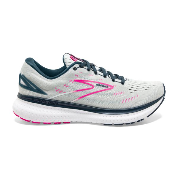 Brooks Glycerin 19 Women\'s Road Running Shoes Grey Navy Pink | ZA-QMX916472