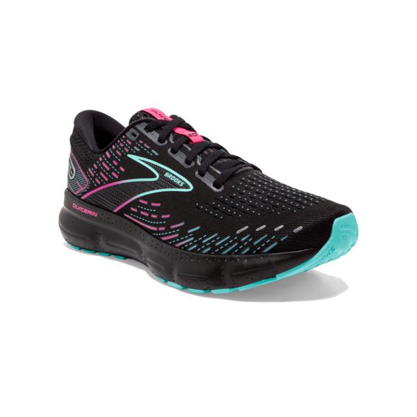 Brooks Glycerin 20 Women's Road Running Shoes Black Pink Green | ZA-XFJ085412