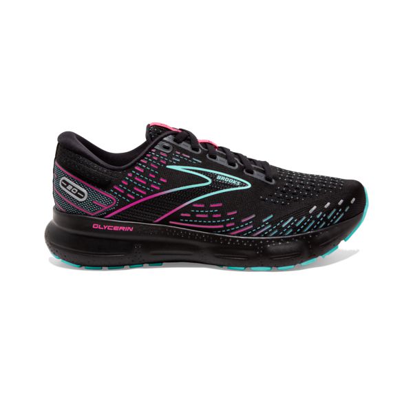 Brooks Glycerin 20 Women\'s Road Running Shoes Black Pink Green | ZA-XFJ085412