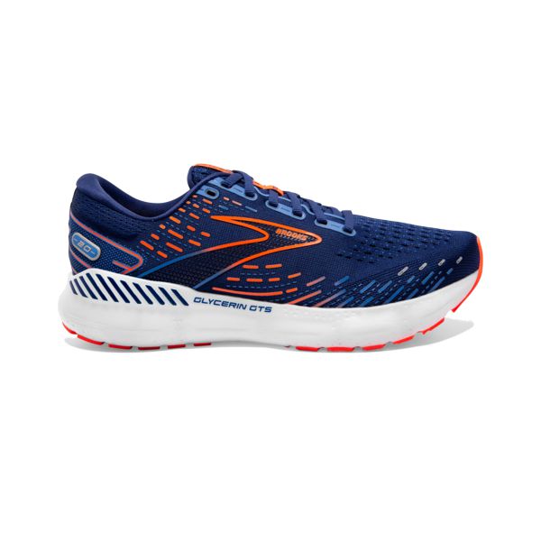 Brooks Glycerin GTS 20 Men\'s Road Running Shoes Blue Orange White | ZA-BZV530982