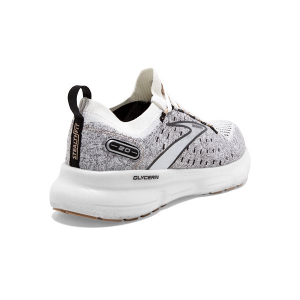 Brooks Glycerin StealthFit 20 Women's Road Running Shoes White Black Grey | ZA-MXN485071