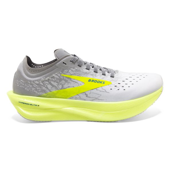 Brooks Hyperion Elite 2 Men\'s Road Running Shoes White Silver Yellow | ZA-ONP756490