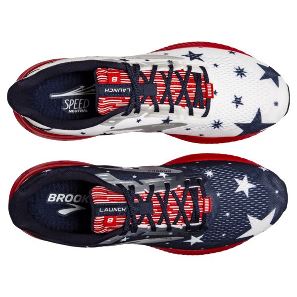 Brooks Launch 8 Women's Road Running Shoes Blue Red White | ZA-XSB154903