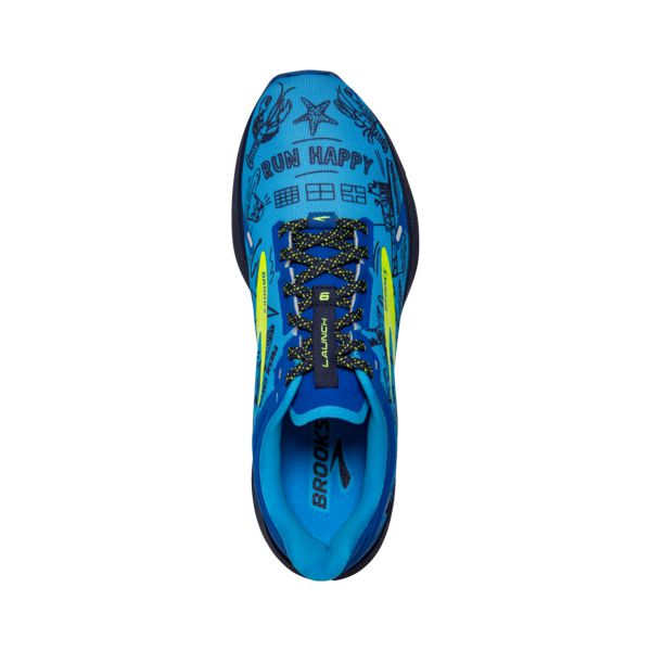 Brooks Launch 9 Men's Road Running Shoes Blue Yellow Black | ZA-MID249670