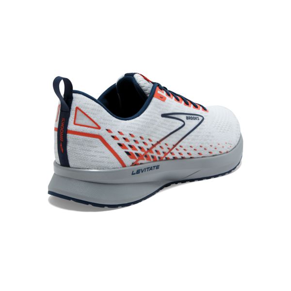 Brooks Levitate 5 Men's Road Running Shoes White Blue Orange | ZA-GTK310824