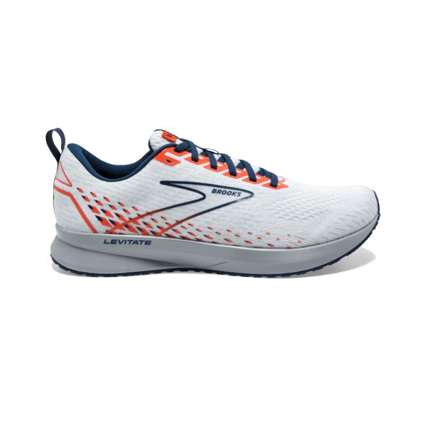 Brooks Levitate 5 Men\'s Road Running Shoes White Blue Orange | ZA-GTK310824