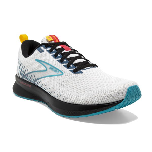 Brooks Levitate 5 Men's Road Running Shoes White Blue Black | ZA-MJB463259