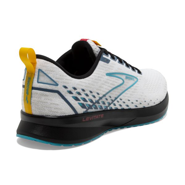 Brooks Levitate 5 Men's Road Running Shoes White Blue Black | ZA-MJB463259