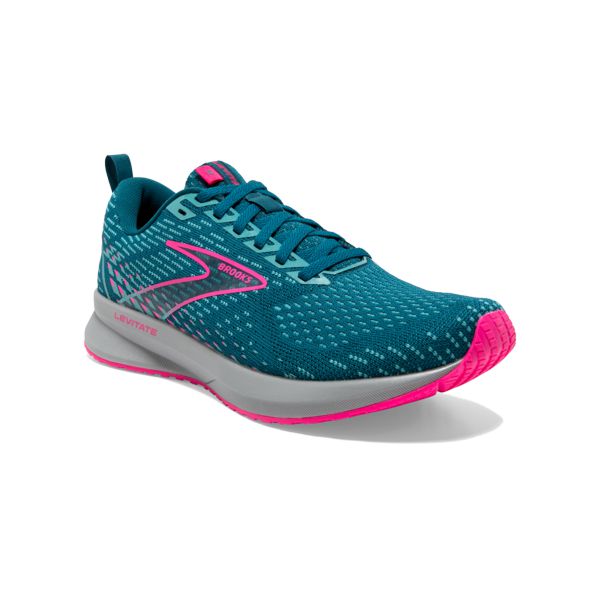 Brooks Levitate 5 Women's Road Running Shoes Blue Pink Grey | ZA-VZT485270