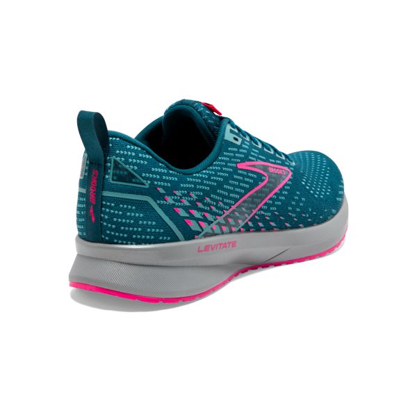 Brooks Levitate 5 Women's Road Running Shoes Blue Pink Grey | ZA-VZT485270