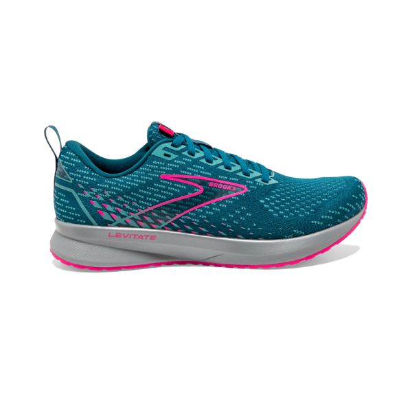 Brooks Levitate 5 Women\'s Road Running Shoes Blue Pink Grey | ZA-VZT485270