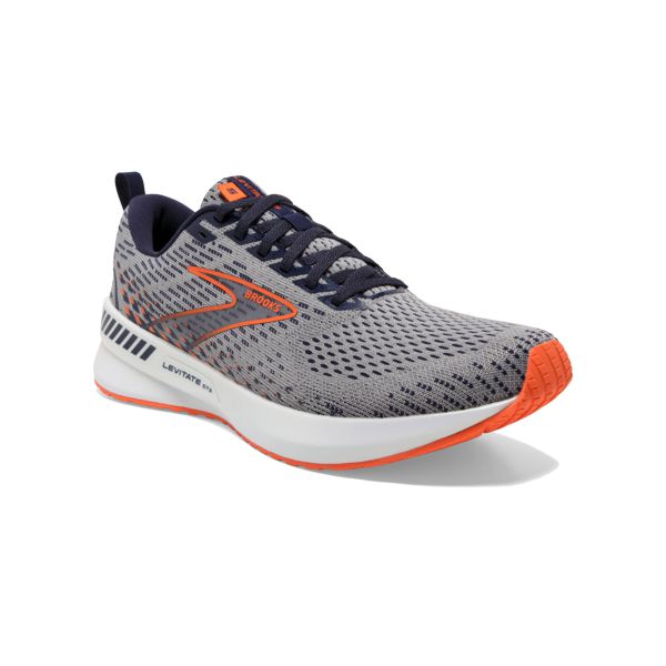 Brooks Levitate GTS 5 Men's Road Running Shoes Grey Orange White | ZA-MJD094735