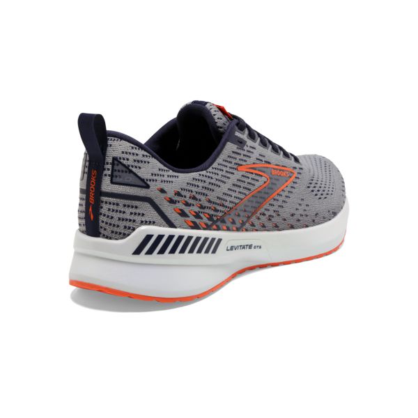 Brooks Levitate GTS 5 Men's Road Running Shoes Grey Orange White | ZA-MJD094735