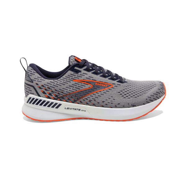 Brooks Levitate GTS 5 Men\'s Road Running Shoes Grey Orange White | ZA-MJD094735