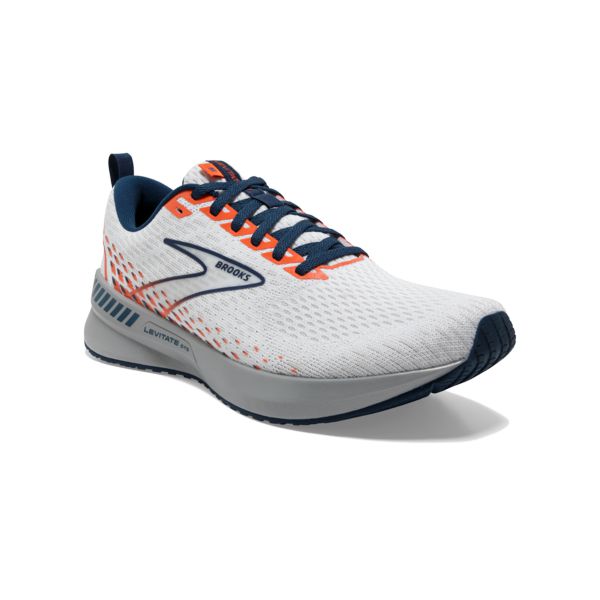 Brooks Levitate GTS 5 Men's Road Running Shoes White Blue Orange | ZA-PHY945372