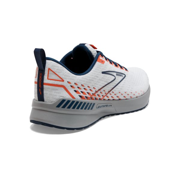 Brooks Levitate GTS 5 Men's Road Running Shoes White Blue Orange | ZA-PHY945372