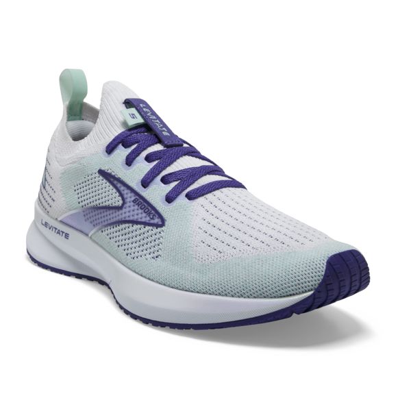 Brooks Levitate StealthFit 5 Women's Road Running Shoes White Navy Blue | ZA-RSQ650439