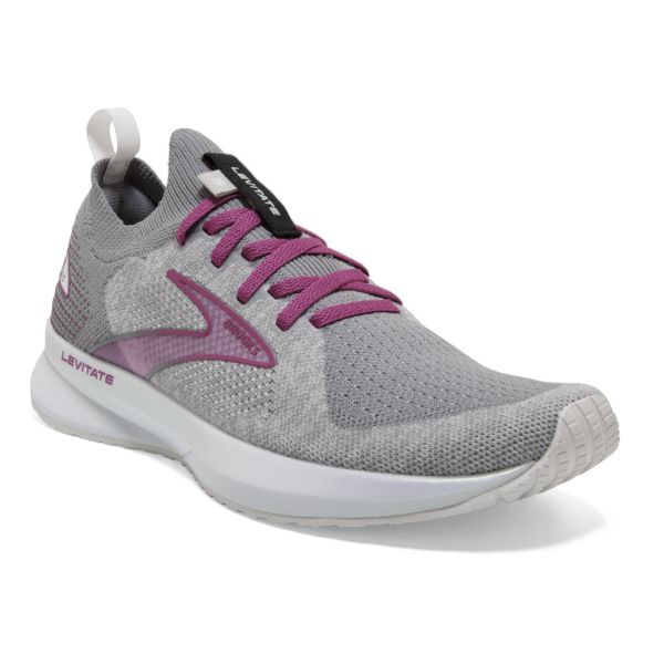 Brooks Levitate StealthFit 5 Women's Road Running Shoes White Grey Red | ZA-SFU805492