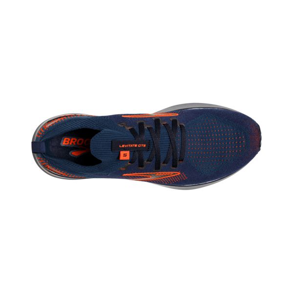 Brooks Levitate StealthFit GTS 5 Men's Road Running Shoes Navy Orange | ZA-ODI742163