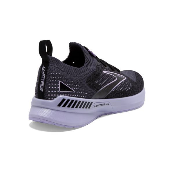 Brooks Levitate StealthFit GTS 5 Women's Road Running Shoes Black Grey Purple | ZA-VGI652084