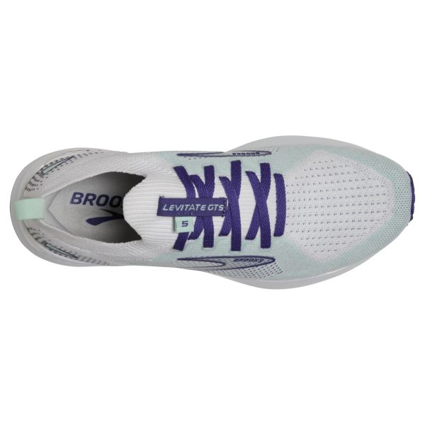 Brooks Levitate StealthFit GTS 5 Women's Road Running Shoes White Navy Blue | ZA-YPU470215