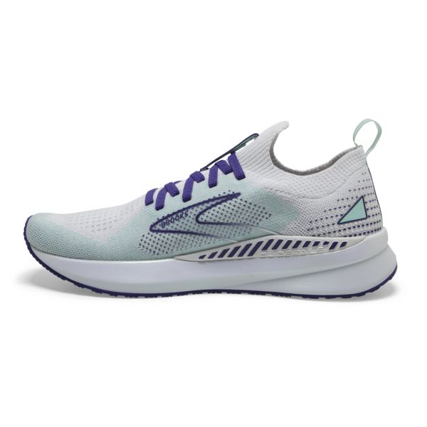 Brooks Levitate StealthFit GTS 5 Women's Road Running Shoes White Navy Blue | ZA-YPU470215