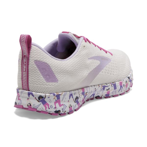 Brooks Revel 4 Women's Road Running Shoes White Purple Pink | ZA-RFM986712