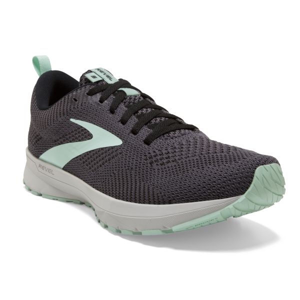 Brooks Revel 5 Women's Road Running Shoes Grey Black Green | ZA-JHG819457