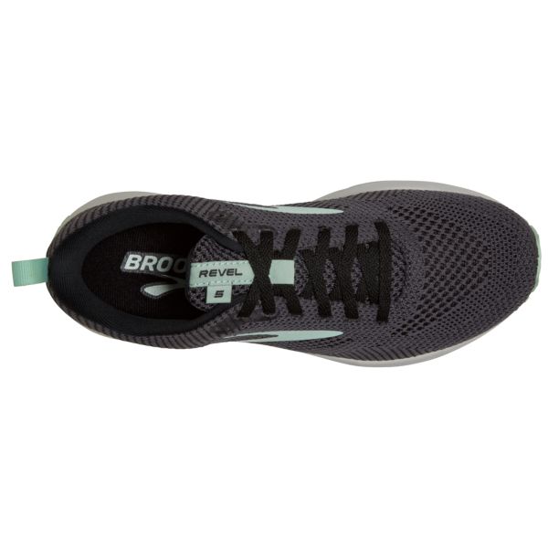 Brooks Revel 5 Women's Road Running Shoes Grey Black Green | ZA-JHG819457