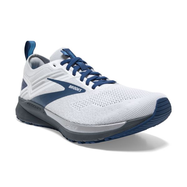 Brooks Ricochet 3 Men's Road Running Shoes White Grey Blue | ZA-QEF293164