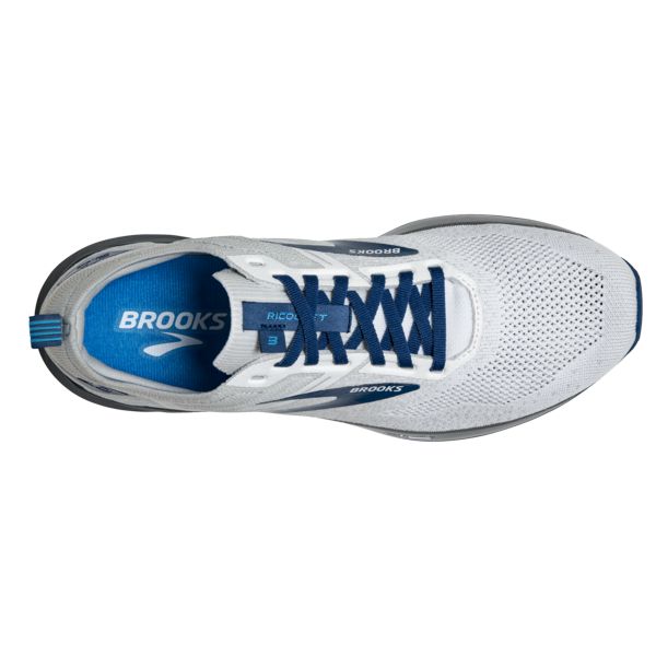 Brooks Ricochet 3 Men's Road Running Shoes White Grey Blue | ZA-QEF293164