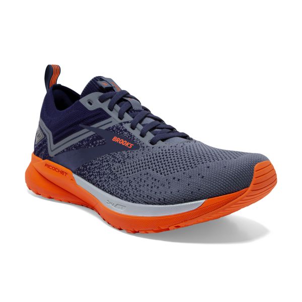 Brooks Ricochet 3 Men's Road Running Shoes Navy Grey Orange | ZA-TAB136974