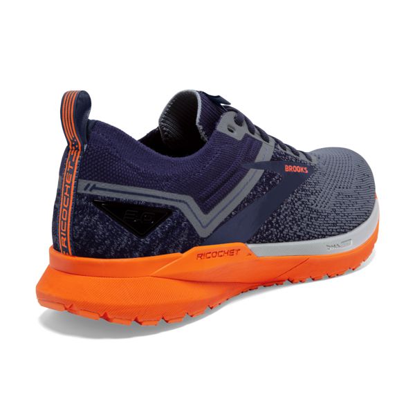 Brooks Ricochet 3 Men's Road Running Shoes Navy Grey Orange | ZA-TAB136974