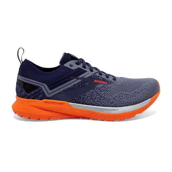 Brooks Ricochet 3 Men\'s Road Running Shoes Navy Grey Orange | ZA-TAB136974