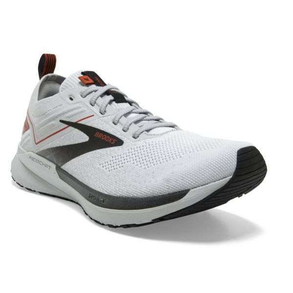 Brooks Ricochet 3 Men's Road Running Shoes White Grey Orange | ZA-VJZ708241