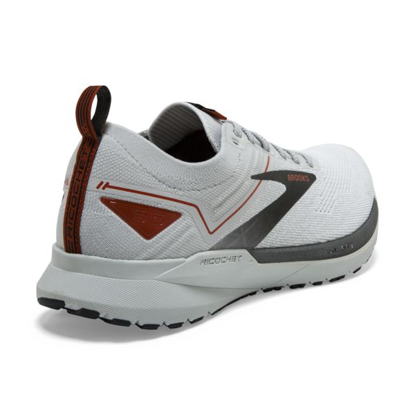 Brooks Ricochet 3 Men's Road Running Shoes White Grey Orange | ZA-VJZ708241