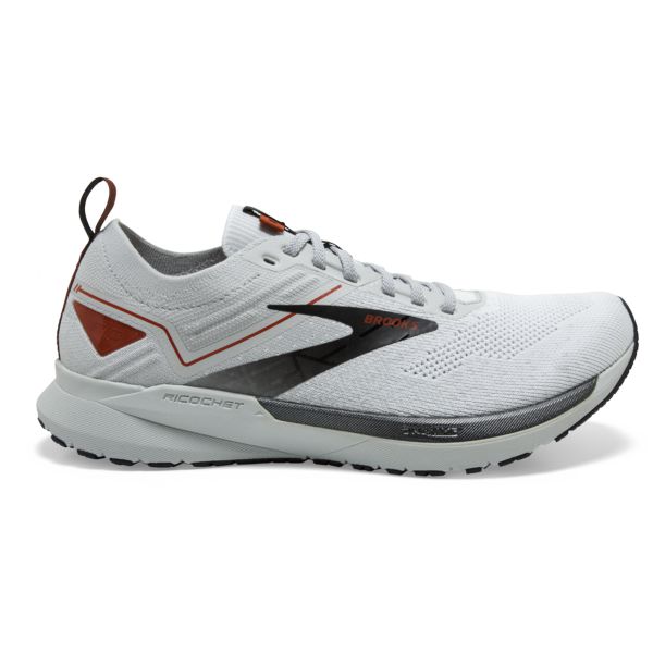 Brooks Ricochet 3 Men\'s Road Running Shoes White Grey Orange | ZA-VJZ708241