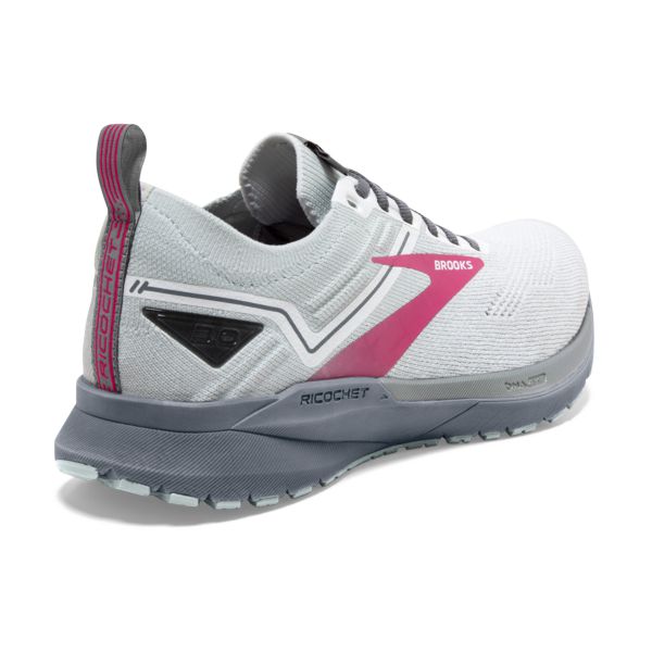 Brooks Ricochet 3 Women's Road Running Shoes White Grey Pink | ZA-TJK690437