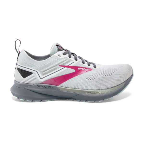 Brooks Ricochet 3 Women\'s Road Running Shoes White Grey Pink | ZA-TJK690437