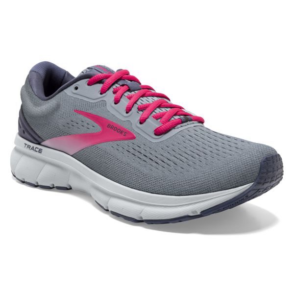 Brooks Trace Women's Road Running Shoes Grey Pink White | ZA-XMT359406