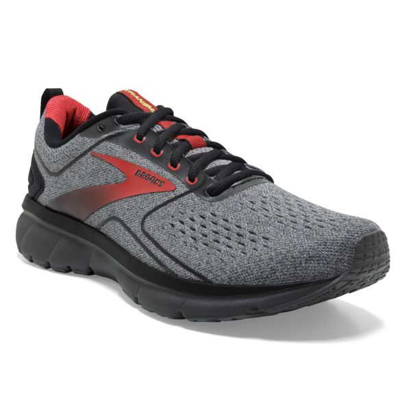 Brooks Transmit 3 Men's Road Running Shoes Grey Black Red | ZA-FRX478015