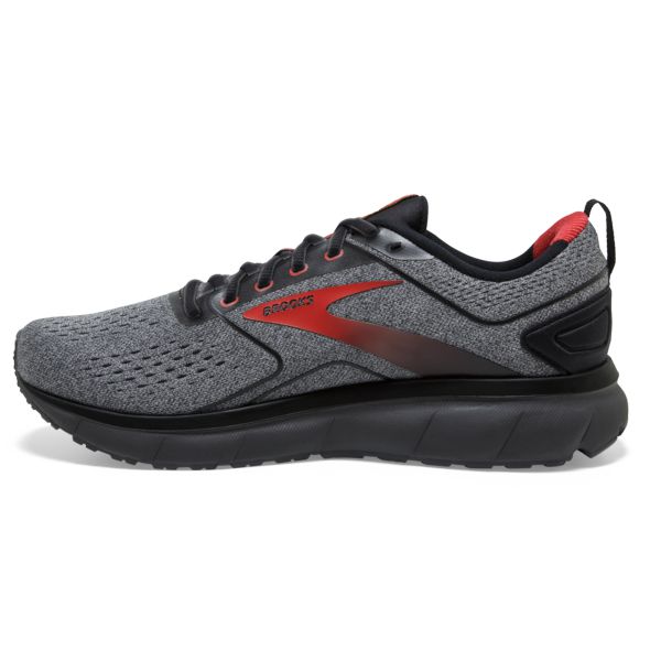 Brooks Transmit 3 Men's Road Running Shoes Grey Black Red | ZA-FRX478015